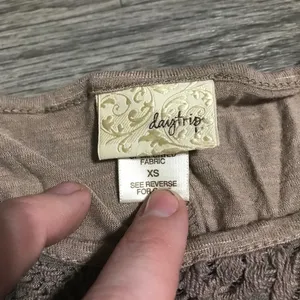 DayTrip Lace Brown Blouse; size X-small thumbnail 2