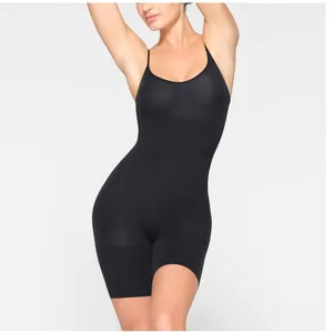 Skims sz L Seamless‎ Sculpt Mid-Thigh Bodysuit Onyx black New without box shorts thumbnail 2