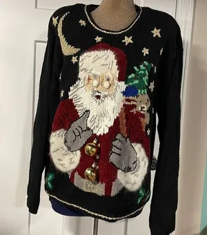 Lord & Taylor Santa Sweater Size L thumbnail 1