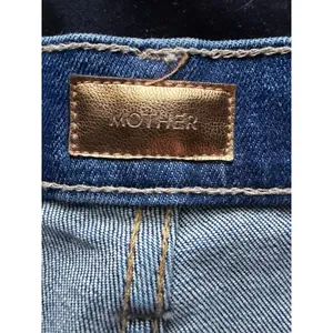 Mother Denim Distressed Straight Leg Jeans Dark Wash Raw Hem Size 26‎ thumbnail 3