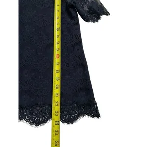 Banana Republic Women Size Small Navy Blue Lace Short Sleeve Blouse (34-542) thumbnail 6