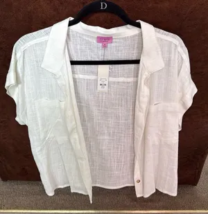 White Button Down Top thumbnail 1