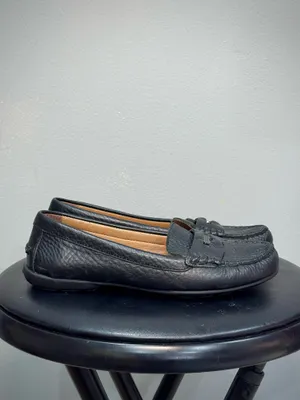 Black Coach Pebbled Leather Penny Loafers Size 5 EUC thumbnail 2