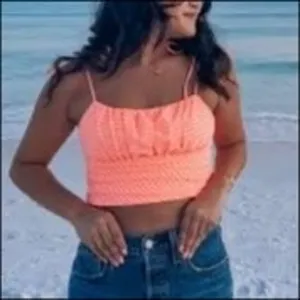 NWT Zara Orange and Pink Gingham Plaid Crop Top Size Medium thumbnail 3