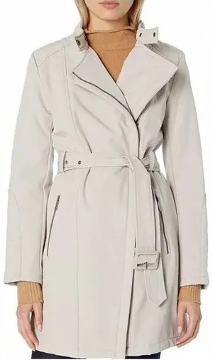 Kenneth Cole New York Beige Belted Trench Coat Women’s XS Classic Chic thumbnail 1