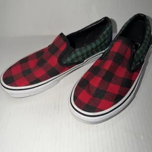 Vans Classic Slip On Shoes Womens Size 7.5 Buffalo Plaid Canvas Casual Comfort thumbnail 7