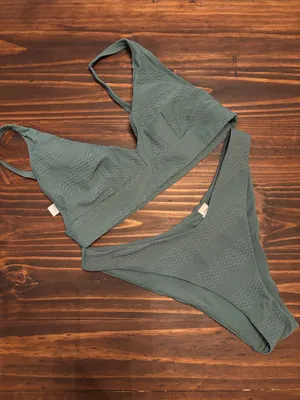 Aerie green medium scoop cheeky bikini thumbnail 1