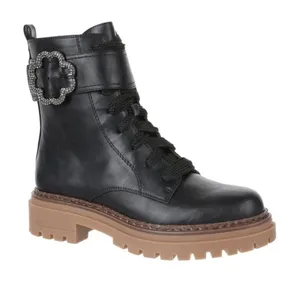 NEW Sam & Libby Vegan Leather Combat boots, lace up/Zipper, black, size 8.5 US thumbnail 1
