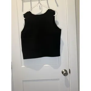 Rachel Zoe Women's Black Vest with Gold Buttons Large Thick Fabric Sleeveless L thumbnail 3