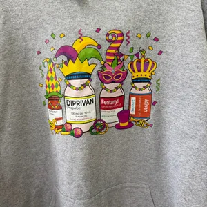 Unisex Gildan RX Graphic Hoodie Size XL Prescription Pharmacy Mardi Gras thumbnail 10
