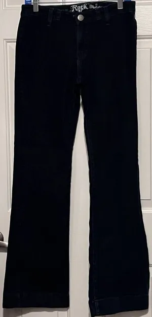 Wrangler Rock 47 Women's Wide Leg Dark Wash Denim Jeans Size 27 x 32‎ thumbnail 1