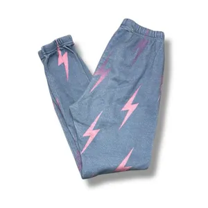 Aviator Nation Blue, Pink, & Purple Bolt Repeat Sweatpants‎ thumbnail 4