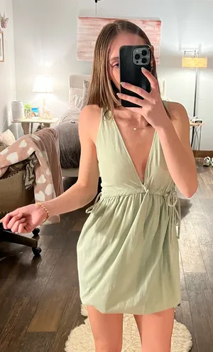 Target Sage green drawstring dress thumbnail 2