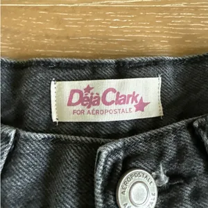 Deja Clark for Aeropostale Jeans Super Baggy Rhinestone Rose Size XS Faded Black thumbnail 3
