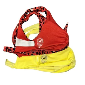 Hollister Bikini Tops‎ Lot of 2 Womens XS Leopard Print & Yellow Front Tie thumbnail 5