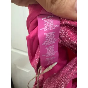 SKIMS Size 4x Magenta Pink Glitter Sparkle Swimsuit Sexy Cut Out Monokini NWT thumbnail 8