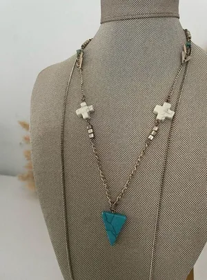 Head Western Layered Arrow Charm Necklace Southwestern thumbnail 4