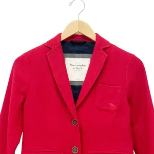 Abercrombie & Fitch Cropped Red Blazer Size XS Wool Blend 2 Button Jacket Preppy thumbnail 6
