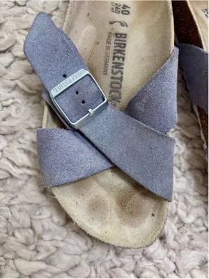 Women's Birkenstock Siena Suede Sandals Purple Shimmer Cross Strap Size 9 40 thumbnail 8