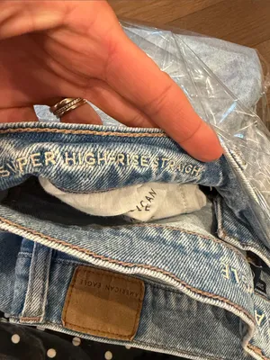 American Eagle Stretch Light Blue Straight Leg Jeans Size 10 Long - C66-017 thumbnail 7