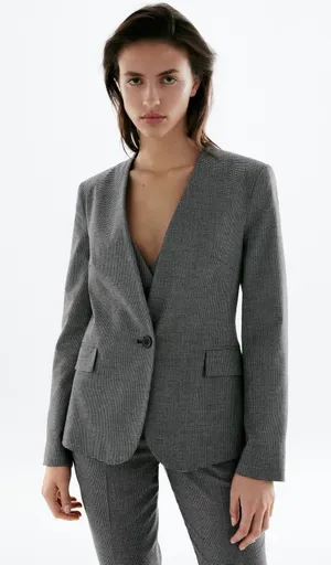 ZARA‎ TAILORED HOUNDSTOOTH BLAZER thumbnail 1