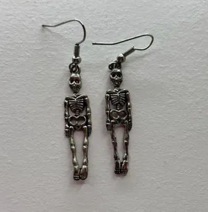 Silver Skeleton Earrings thumbnail 1