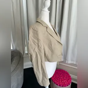 Zara Tan Cropped Blazer thumbnail 2