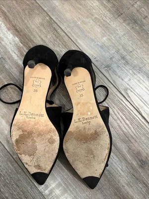 LK Bennett Black Suede Loren Pumps Princess Kate thumbnail 7