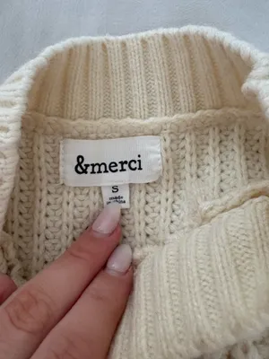 &Merci Cream Sweater Textured Balloon Sleeve thumbnail 4