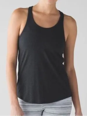 Lululemon Yogi Everyday Tank Heathered Black size 8 thumbnail 1