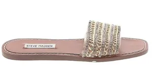 Steve Madden Gold Chain Women's Slide Sandals Size 8.5 thumbnail 1