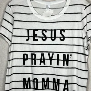 Ruby's Rubbish‎ "Jesus Prayin' Momma" T-Shirt nwt thumbnail 2