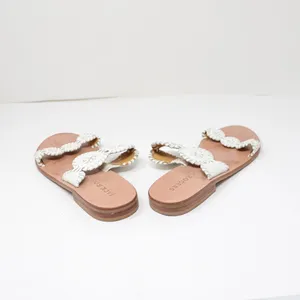 Jack Rogers Lauren Leather Double Strap Open Toe Flat Sandals Shoes White 8.5 thumbnail 3