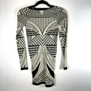 NWT Intimately Free People Mini Dress Size M/L Cream‎ Black Print Stretch Boho thumbnail 6