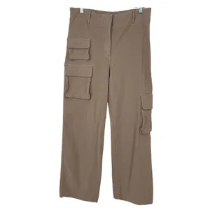 Aritzia Wilfred Free Modern Cargo Pants Tan Khaki Wide Leg Utility Size 12 thumbnail 4