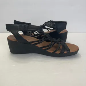Baretraps Karlie Black Strappy Wedge‎ Sandals Womens 6M Comfort thumbnail 7