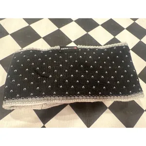 Swiss Tech Black White Fair Isle Knit Headband 3M Thinsulate Winter Ear Warmer thumbnail 3