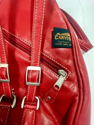 Canyon Outback Red Leather Shoulder Bag Convertible Backpack Louisville Cardinal thumbnail 9