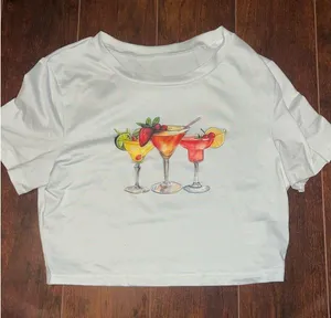 cropped graphic tee White thumbnail 1
