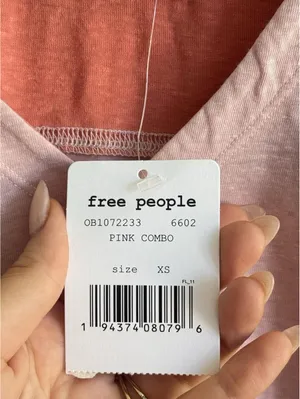 Free People We The Free Pink Combo Colorblock V Neck 3/4 Sleeve Top XS NWT thumbnail 5