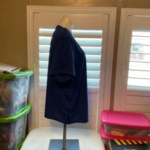 Elegant Royal Blue V-Neck Long Sleeve Top thumbnail 10
