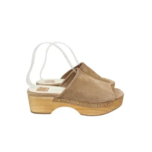 Dolce Vita Dorado Suede Studded Platform Wooden Sandals Size 9.5 thumbnail 2