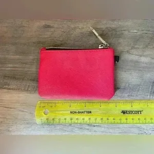 Victoria's Secret‎ Women’s Vintage Red Coin Purse Mini Zip Wallet thumbnail 3