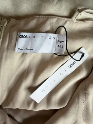NWT ASOS Light Beige V Neck Dress thumbnail 7