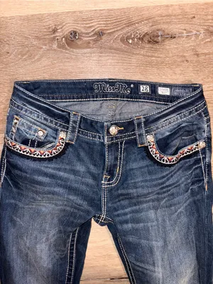 Miss Me Medium Dark Blue Boot Cut Jeans with Embellished Pockets thumbnail 3