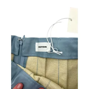 Aureum Sky Blue Vegan Leather Pleated Skirt Size‎ Small thumbnail 7