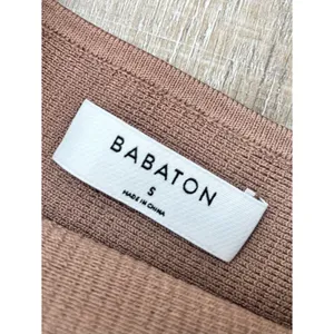 Aritzia Babaton Sculpt Knit Squareneck Cropped Ribbed Tank Small Taupe Tan Beige thumbnail 7