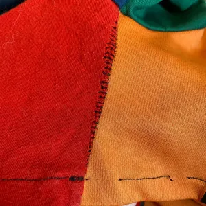 Custom Reworked Patchwork Shorts Red Size M thumbnail 8