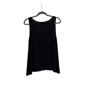 Oscar de la Renta Pink Label Black V Neck Asymmetrical Black Tank Top Size Large thumbnail 2