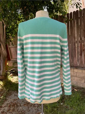 Lauren Ralph Lauren Striped Boatneck Sweater nautical coastal preppy classic XL thumbnail 3